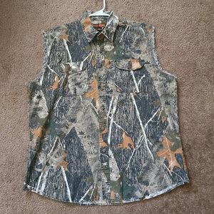 Rare Canyon Guide outfiters Camouflage Shirt Sleeveless Men size 2X